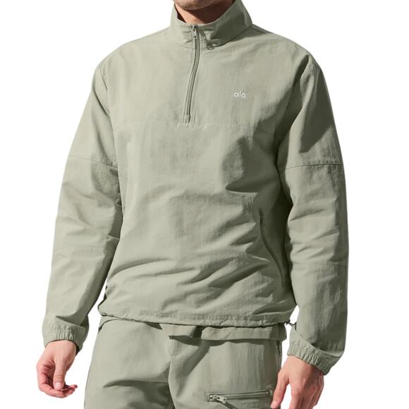 Alo Yoga Light Weight Takeaway Track Pullover Limestone (Green) Size Small NWT - Picture 1 of 7